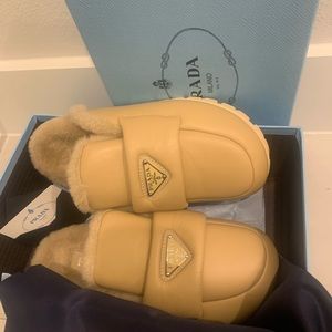 Prada Soft padded nappa leather mules size 39 usa size 8